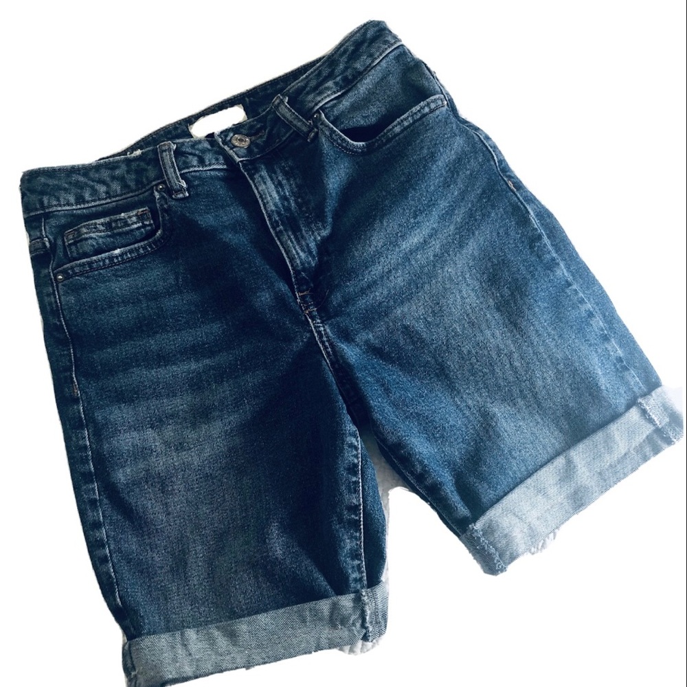 Forever 21 Denim Cuff Jean Shorts Distressed